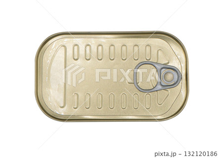 Aluminium can isolated on white background. Aluminium can background. Aluminium beverage cans. Drink  or food can. Metal containers for packaging food and drinks. 132120186
