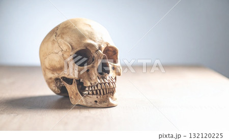 医学教育や解剖学資料に適したリアルな頭蓋骨 132120225