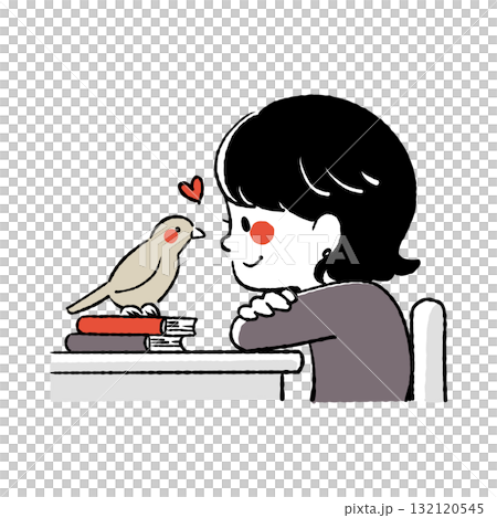 寵物長尾小鸚鵡和主人 132120545