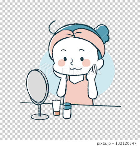 スキンケアをしている女性 132120547