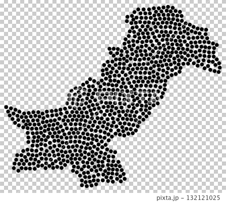 Dotted Pakistan map in modern vector style showing unity 132121025