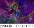 星雲の中に輝き浮き上がる乙女の姿 132121205