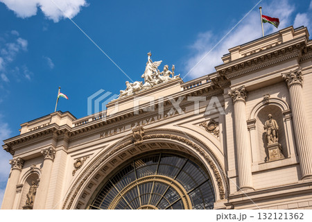 Exterior of Budapest Keleti Palyaudvar train station, main international and inter-city railway terminal in Budapest, Hungary 132121362