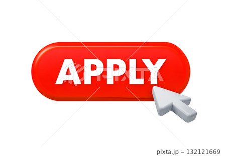 Cursor clicking red apply button on white background Cursor clicking red apply button on white background 132121669