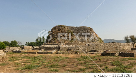 Dharmarajika Stupa complex showing ancient Buddhist architecture in Taxila 132122265