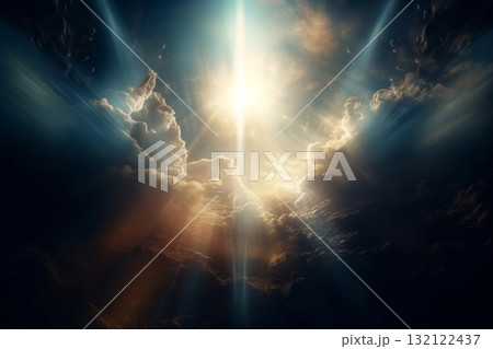 God light in heaven visualization. Generative AI 132122437