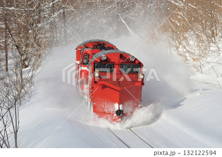 宗谷本線　智恵文－日進　JR北海道　DE15-2521（旭川）　常時排雪列車　常排　ラッセル 132122594