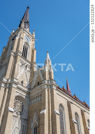 The Name of Mary Church Roman Catholic Gothic Revival parish church on Freedom Square in Novi Sad, Vojvodina, Serbia 132122824