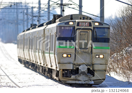 千歳線 島松ー北広島 JR北海道 733系 B-3205編成(札幌) エアポート 千歳線 島松ー北広島 JR北海道 733系 B-3205編成(札幌) エアポート 132124068
