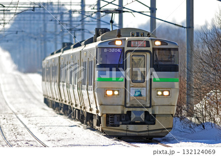 千歳線 島松ー北広島 JR北海道 733系 B-3206編成(札幌) エアポート 千歳線 島松ー北広島 JR北海道 733系 B-3206編成(札幌) エアポート 132124069