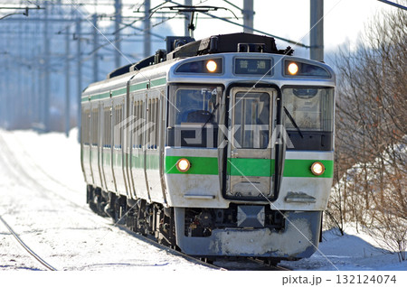 千歳線 島松ー北広島 JR北海道 721系 F-4編成(札幌) 千歳線 島松ー北広島 JR北海道 721系 F-4編成(札幌) 132124074