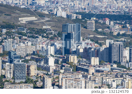 Aerial cityscape view of Tbilisi, the capital of Georgia 132124570