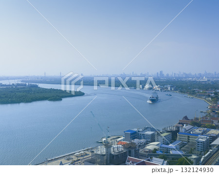 タイ・チャオプラヤー川下流域とサムットプラカン～バンコクの眺望 / Thailand  132124930