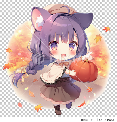 秋葉和南瓜女孩 132124988