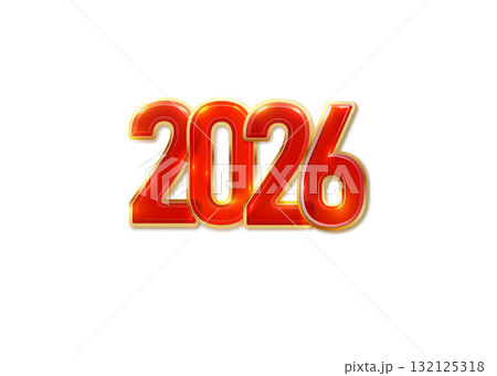 Golden red 2026 digits with glitter shine. Happy New Year banner with festive sparkle. Vector background Golden red 2026 digits with glitter shine. Happy New Year banner with festive sparkle. Vector background 132125318