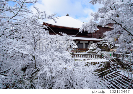 雪化粧した清水寺の舞台 雪化粧した清水寺の舞台 132125447