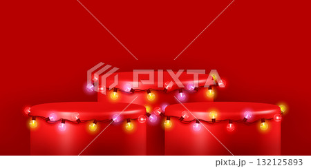 Christmas And New Year Holiday Podium For Product Promotion Christmas And New Year Holiday Podium For Product Promotion 132125893