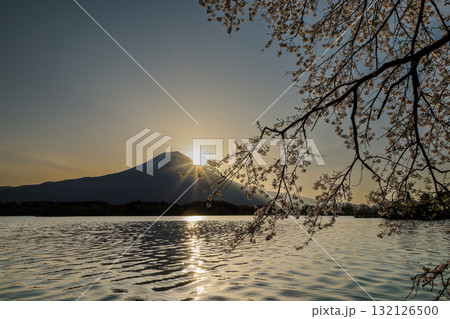 春の田貫湖の日の出 静岡県富士宮市 春の田貫湖の日の出 静岡県富士宮市 132126500