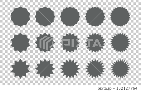 Jagged and zigzag illustration material set 132127764