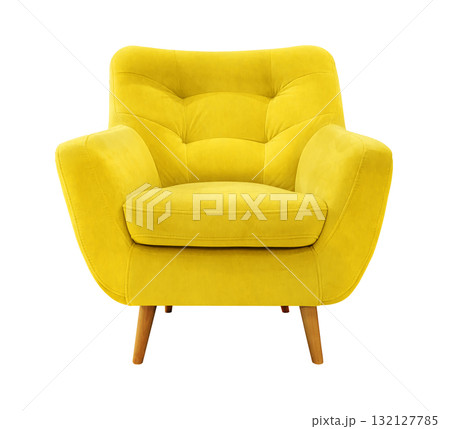 Vibrant Yellow Accent Chair designed for modern interiors, adding a touch of style 132127785