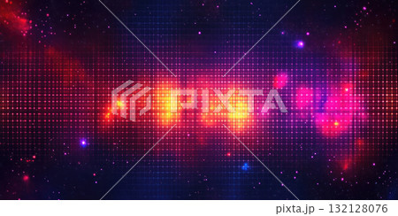 Glowing Digital Grid with Deep Space Theme Creating a Futuristic and Cosmic Background Glowing Digital Grid with Deep Space Theme Creating a Futuristic and Cosmic Background 132128076