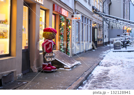 Historic Old Town Riga covered in fresh winter snow. Historic Old Town Riga covered in fresh winter snow. 132128941