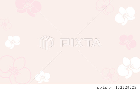 胡蝶蘭のフレームとマークが周りに散らばるピンクのフレーム 胡蝶蘭のフレームとマークが周りに散らばるピンクのフレーム 132129325