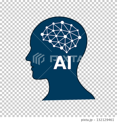 人工智慧圖像簡單 AI 插圖圖示標記生成 AI 輪廓 132129461