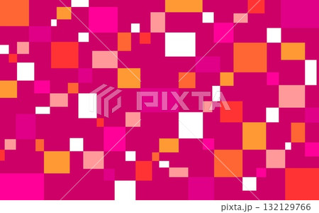 幾何学模様 四角形 赤紫色 ピンク オレンジ色 幾何学模様 四角形 赤紫色 ピンク オレンジ色 132129766