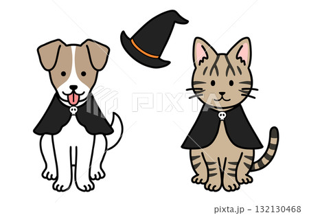 犬と猫のハロウィンコスチューム 132130468