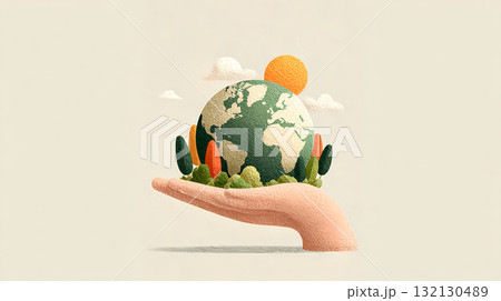 Earth tolerance day and earth day concept. hand holding earth Earth tolerance day and earth day concept. hand holding earth 132130489