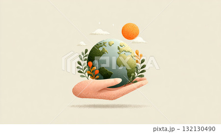 Earth tolerance day and earth day concept. hand holding earth Earth tolerance day and earth day concept. hand holding earth 132130490