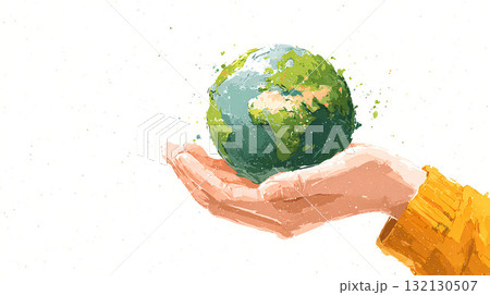 Earth tolerance day and earth day concept. hand holding earth Earth tolerance day and earth day concept. hand holding earth 132130507
