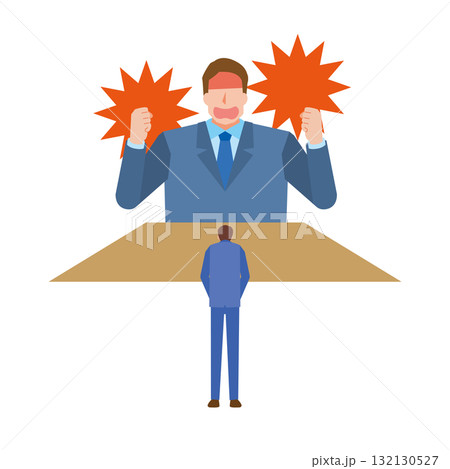 怒る上司と怒られる部下 132130527