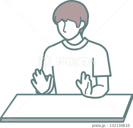 手振りで話をする男性イラスト 手振りで話をする男性イラスト 132130610