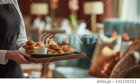 Server presenting a beautifully arranged...のイラスト素材 [132130721] - PIXTA