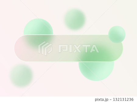 Soft mint glass morphism banner with rounded edges and pastel 3D spheres on a light background for modern digital design Soft mint glass morphism banner with rounded edges and pastel 3D spheres on a light background for modern digital design 132131236
