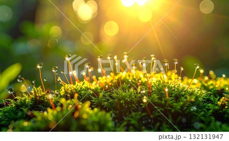苔と水滴 苔と水滴 132131947