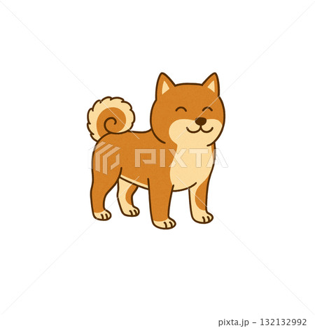 秋田犬のカラーアイコン、素材、背景なし、資料作り、動物 132132992