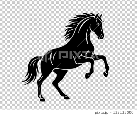 奔跑的馬剪影圖 132133000