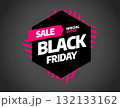 Black Friday sale banner template design. Vector illustration. 132133162