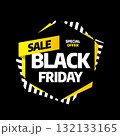 Black Friday sale banner template design. Vector illustration. 132133165