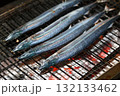最高に美味しいサンマ　サンマの炭焼き　秋刀魚の写真 132133462