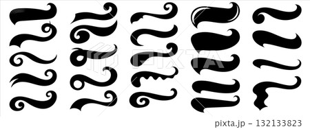 Vintage baseball tails and underline swoosh set for sports lettering 132133823
