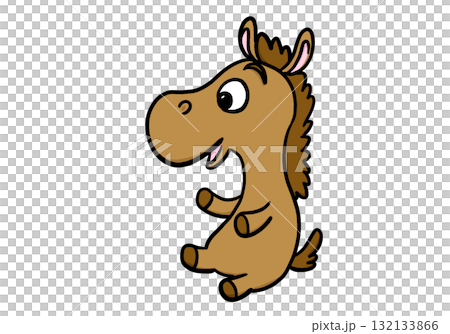 可愛的馬圖 132133866