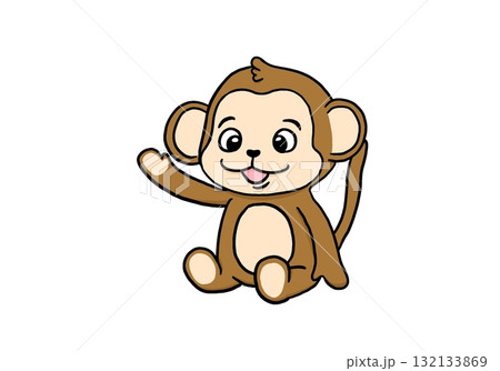 可愛いおさるさんのイラスト 可愛いおさるさんのイラスト 132133869