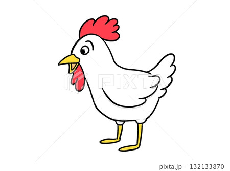 シンプルなニワトリさんのイラスト 132133870