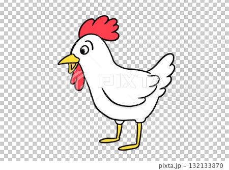 シンプルなニワトリさんのイラスト 132133870