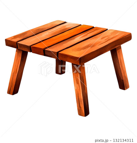Rustic Wooden Stool with Simple Design Ideal for Various Interior and Outdoor Settings 132134311