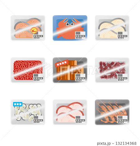 鮮魚のイラストセット 132134368